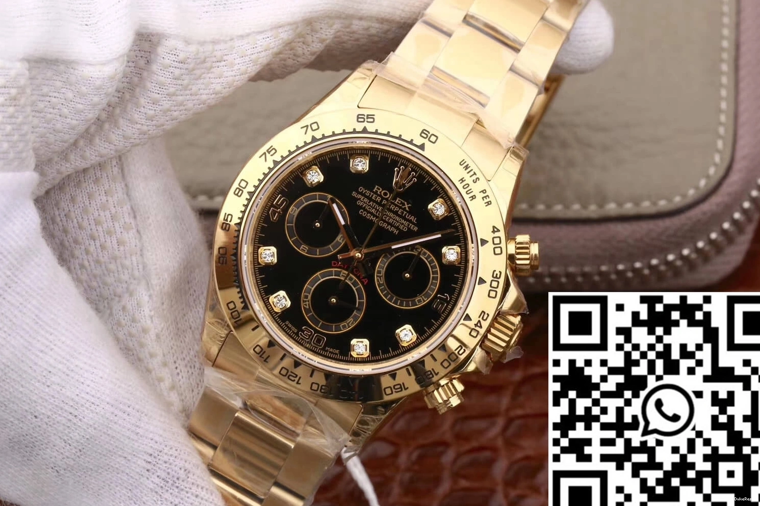 Black Rolex M116508-0008 JH Daytona Cosmograph Diamonds Dial Factory 0315